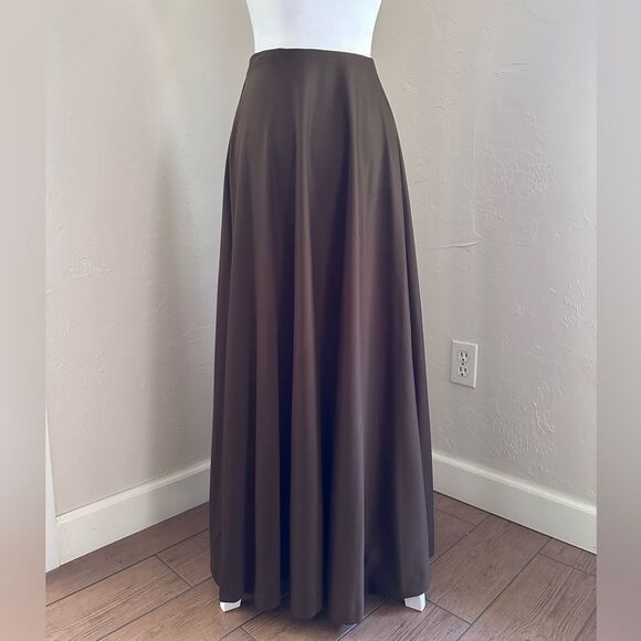 1970s Vintage Emilio Pucci Chocolate Brown Jersey Maxi Skirt Saks Fifth Ave S/XS - Picture 1 of 16